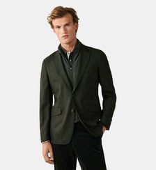 Blazer En Sergé De Laine Mélangée Avec Plastron Amovible Hackett London