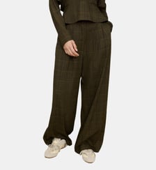 Pantalon à jambes larges à carreaux Adolfo Dominguez