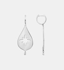 Créoles Épisode Indélébile | La treizième étoile en Argent avec diamant blanc La Garçonne Diamant