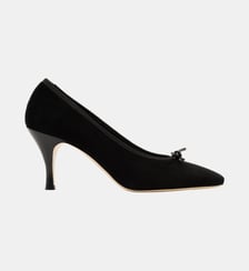 Bay - Escarpins En Cuir Chèvre Velours Noir Parallèle