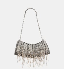 Sac clutch 1969 argentée avec ornements de perles et sequins Rabanne