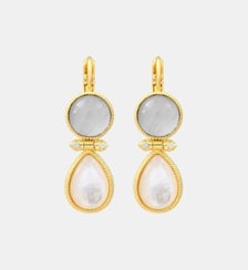 Boucles d'oreilles dormeuses Océane  doré à l'or fin - Oceane Satellite