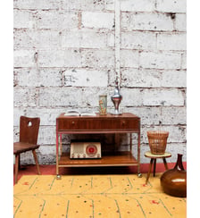 Console en métal et bois Hanna N°1256- Produit chiné Debongout