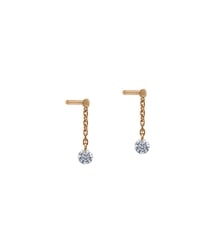 Mini Pendants d'oreilles 360°- 2 diamants, poids total 0,14ct approx. - Or rose 750‰ La Brune & La Blonde