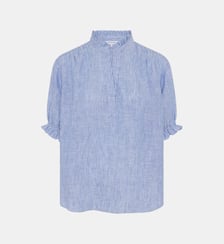 Blouse rayée à volants en lin - CEZIA Gerard Darel