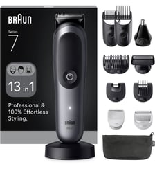 Tondeuse multi usages AIO7560, 14 hauteurs de coupe, précision 0,5 mm, autonomie 120 mn Braun