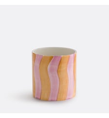 Cache-pot en céramique émaillée, à rayures, diamètre 14 cm La Redoute Interieurs