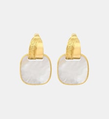 Boucles d'oreilles tiges percées carrées   doré à l'or fin - Ashanti Satellite