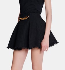 Jupe patineuse en tweed plissé Balmain