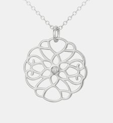 Collier mono-motif Épisode Indélébile | Moucharabieh en Argent avec diamant blanc La Garçonne Diamant