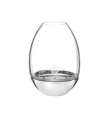 Photophore transparent en verre et socle en acier - MOOD Christofle
