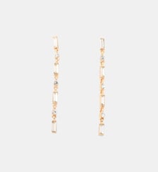 Boucles d'oreilles longues dorées à strass Balaboosté