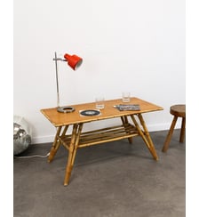 Table basse en bambou et rotin Léonie N°1037- Produit chiné Debongout