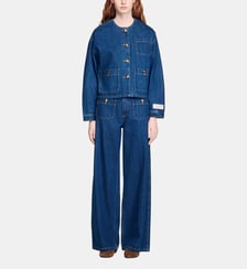 Blouson denim à boutons fantaisie Sandro
