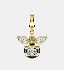 Charm Idyllia, Abeille, Doré à l’or 18 carats (750/1000) Swarovski