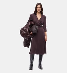 Robe portefeuille midi ceinturée Pinko
