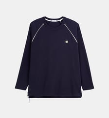 T-shirt manches longues col rond coton gaufré Serge Blanco