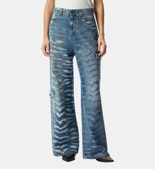Jean wide leg à motif zébré Pinko