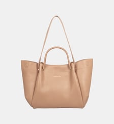 Très grand sac cabas épaule Foulonné Double LOUISA en cuir Lancaster
