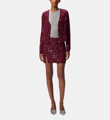 Mini-jupe en maille entièrement pailletée Pinko