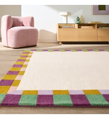 Tapis en laine, bordure damier La Redoute Interieurs