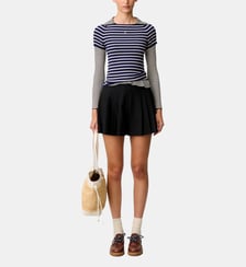 Short évasé plissé noir Claudie Pierlot