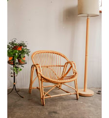Fauteuil en rotin au style bohème Ernest N°947- Produit chiné Debongout
