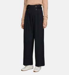 Pantalon large à boutons en laine Sandro