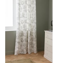Rideau à ruflettes esprit toile de Jouy Cyrillus