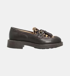 Mocassin pampille sienne - textile Manfield