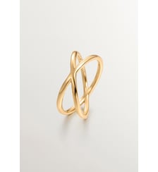 Bague double croix en 925 plaquée argent en or jaune 18K Aristocrazy