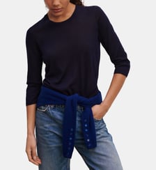 Pull droit en cachemire et soie Bompard