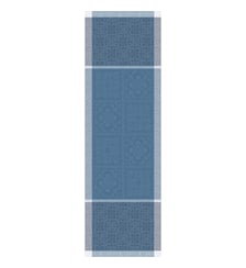 Chemin de table pur lin antitache motif jacquard beige Harmonie beige Garnier Thiebaut