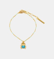 Bracelet fin Scarabée turquoise et doré Les Néréides