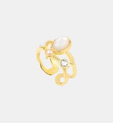 Bague ajustable medium Océane  doré à l'or fin - Oceane Satellite
