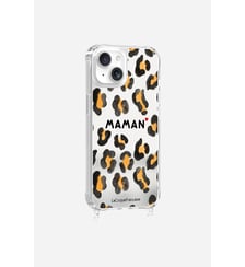 Coque de téléphone miroir maman léopard avec anneaux pour iPhone 15 La Coque Française