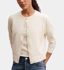 Cardigan droit en coton mélangé Bompard
