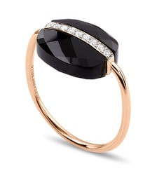 Bague, onyx, diamants, or rose Morganne Bello