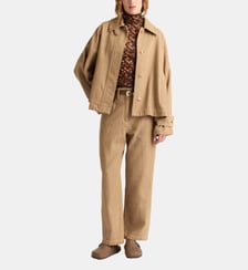 Manteau henry en denim teint en fil Momonì