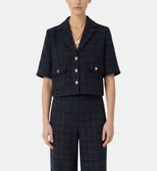 Veste courte en tweed à carreaux - TAE Gerard Darel