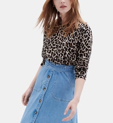 Pull mado - Motif animalier - Coupe ajustée Caroll
