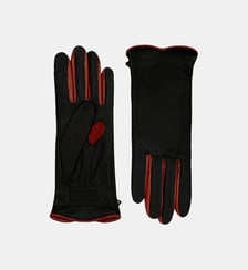 Gants Cœur Femme Cuir Agneau Doublés Soie Agnelle