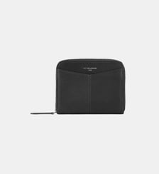 Porte-monnaie zippé avec porte cartes amovible Charlotte en cuir lisse Le Tanneur