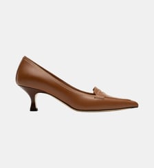 Moino - Mocassins En Cuir Lisse Camel Parallèle