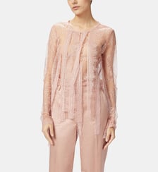 T-shirt ajusté en dentelle à franges Pinko