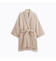 Poncho 3/4 col châle en laine polyamide, éponyme Laurence Tavernier