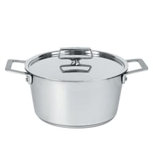 Faitout en inox brossé avec couvercle plat Cristel