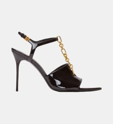 Sandales à talons Sync en cuir verni Balmain