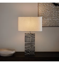 Lampe à poser en résine noir et blanc AM.PM