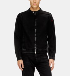 Blouson moto en denim lavé propre Diesel